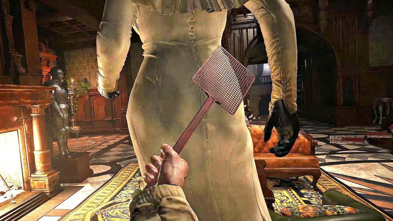 Hráči Resident Evil Village se baví plácáním upíří dámy Lady Dimitrescu přes zadek 1